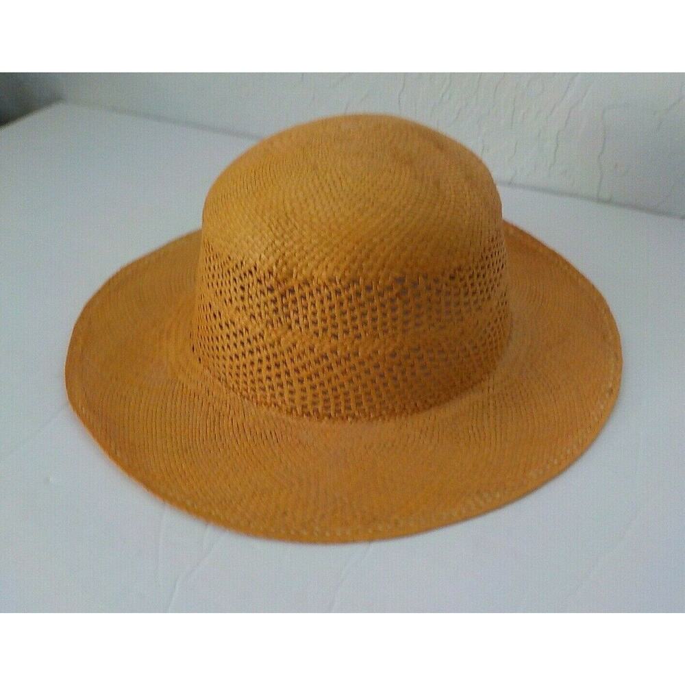Beige Natural Straw Women Hat Beach Accessory 13" Width One Size